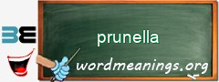 WordMeaning blackboard for prunella